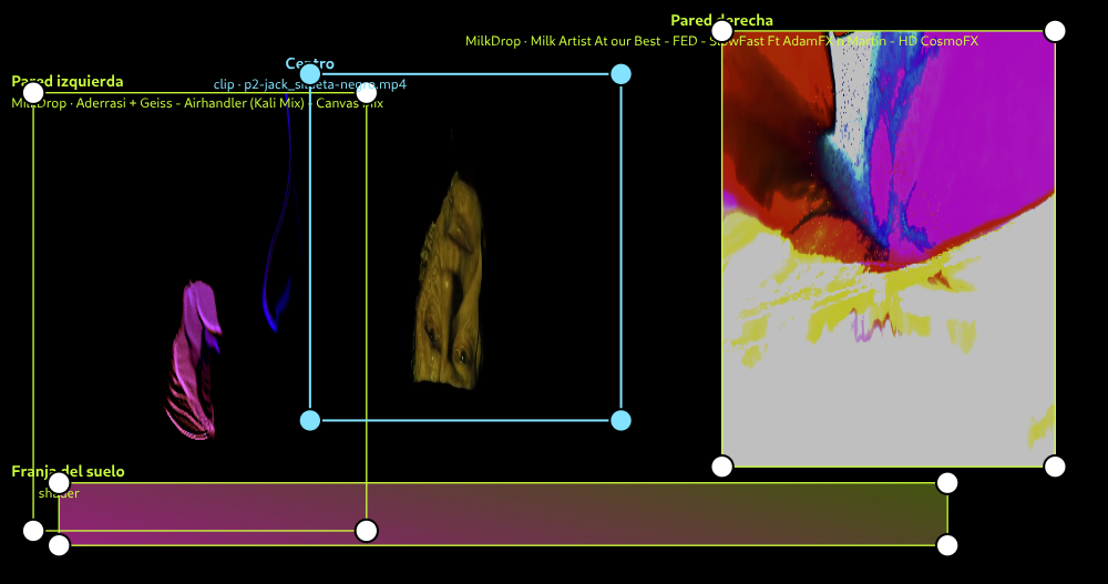 Tres capas con visuales distintos